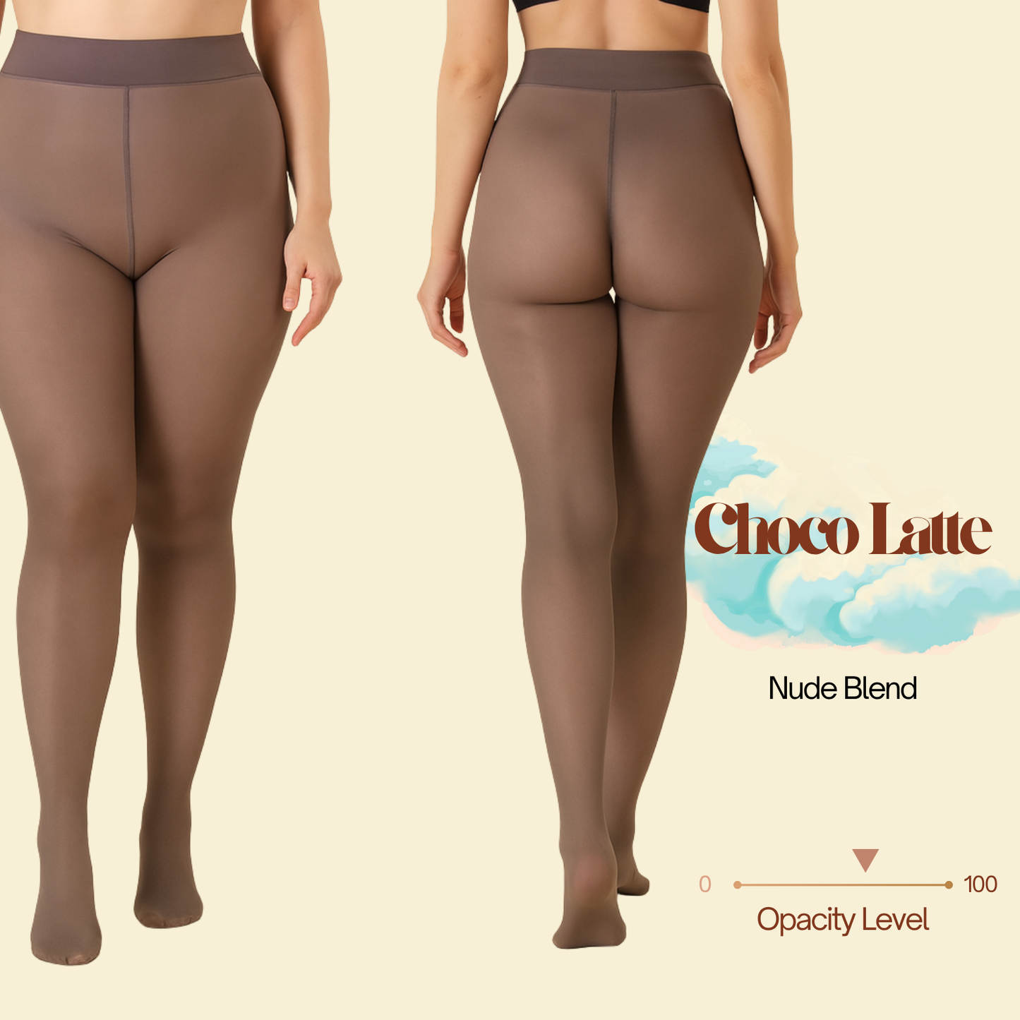 BareFleece™ Viral Magic Fleece Tights With Single Seam & Sheer Tone