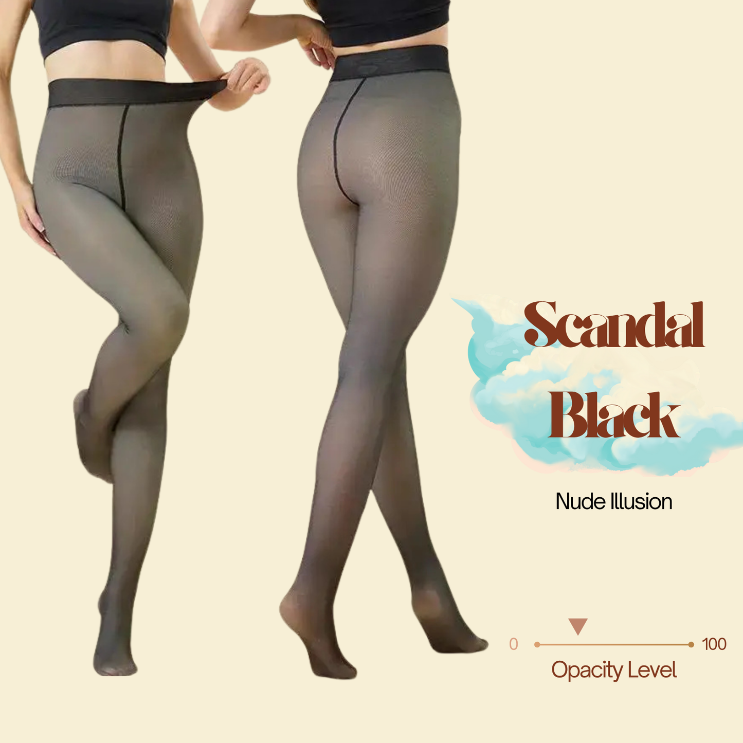 BareFleece™ Viral Magic Fleece Tights With Single Seam & Sheer Tone