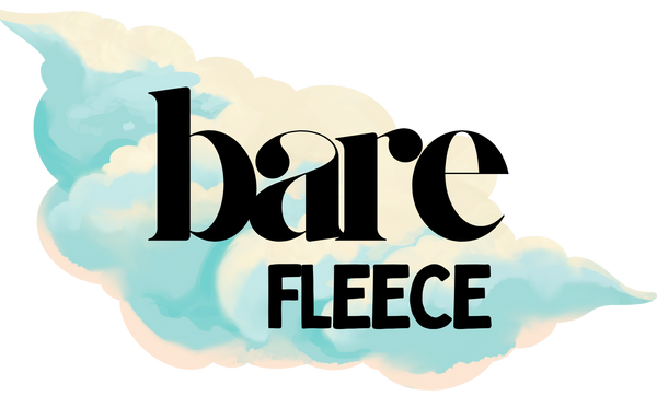 Logo with 'bare FLEECE' text on a white background