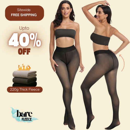 BareFleece™ Viral Magic Fleece Tights With Single Seam & Sheer Tone